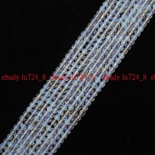 Natural Beauty 4mm-14mm Faceted White Opal Round Gemstone Loose Beads 15''
