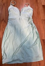 Fashion Nova Light Blue Green  Dress Large