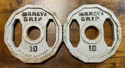 Marcy Grip Cast Iron Olympic 10lb. Weight Plates Pair | eBay