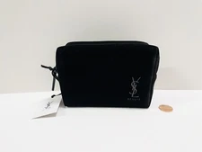 Yves Saint Laurent YSL Beauty Makeup Cosmetic Bag Travel Pouch Black Velvet