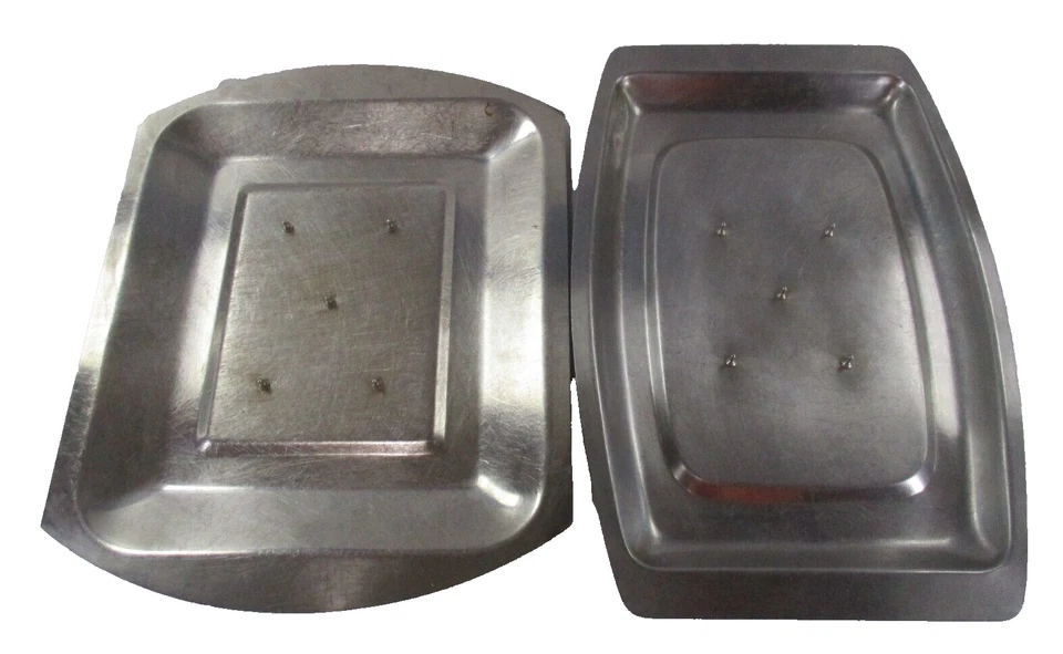 Meat Carvery Server Trays Stainless Steel x2 Square-Rectangle Inner 5 Spikes GC - Image 4 of 4