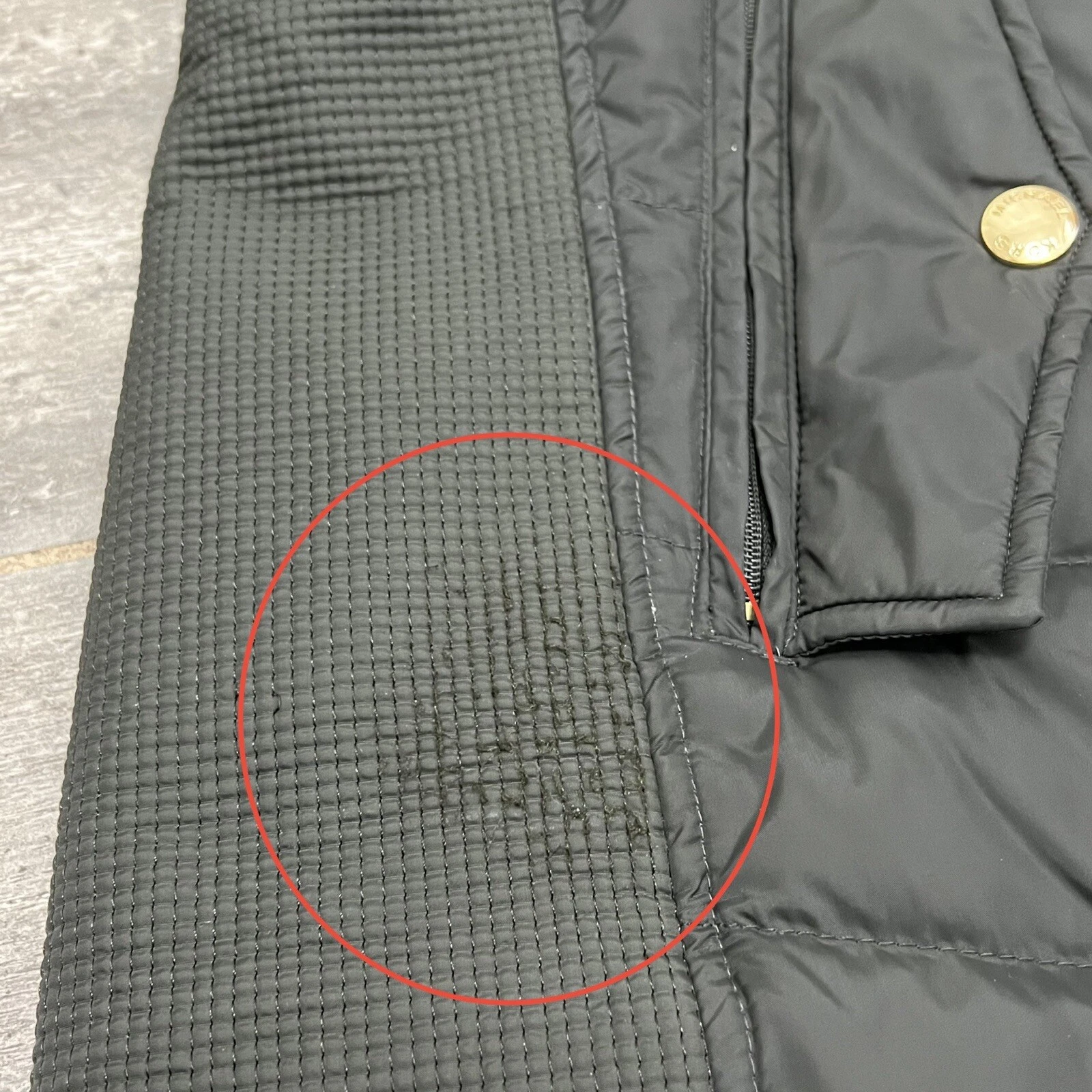 Michael Kors Piumino Piumino Parka Cappuccio in Pelliccia Finta Verde Oliva Donna M Cappotto