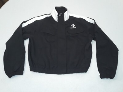 Boys Converse All Star Track Jacket Pockets Size Large Black Athletic