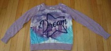 Justice girls purple dream sequin sweater 10