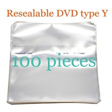 Resealable Outer Replacement Plastic Sleeves for standard DVD 100 pcs type Y