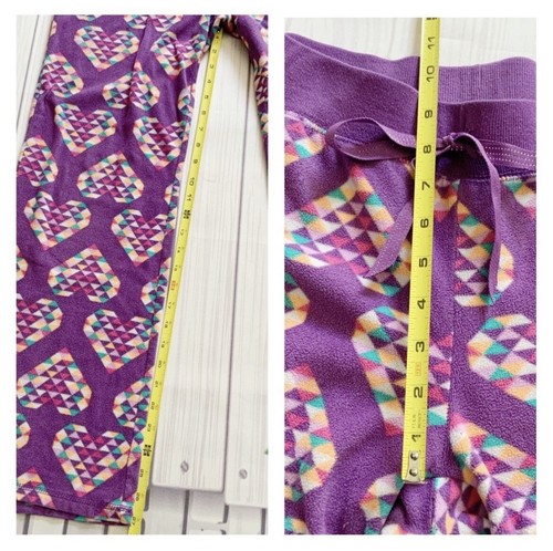 Joe Boxer Women’s Fleece Lounge Pants with Hearts, Elastic Waist, Size M - Picture 7 of 9