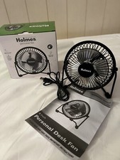 Holmes 4" USB Powered Adjustable Head Personal Desk Fan Black