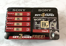 SONY 8mm HG 120 High Grade Video CASSETTE Tapes SEALED 4 TAPES w/2 Cases NEW 