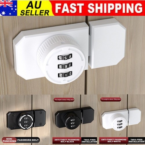 Cabinet Combination Lock Password Hasp 3-Digit Locks Zinc Alloy Cabinet Door AUS - Picture 2 of 18