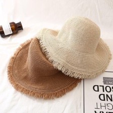 Hot Summer Ladies Sun Beach Straw Hat Floppy Foldable Wide Brim Womens Gardening