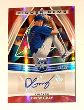 2022 Elite Extra Edition Hidden Gems Red Signatures #DG Drew Gray Rc Auto #11/25