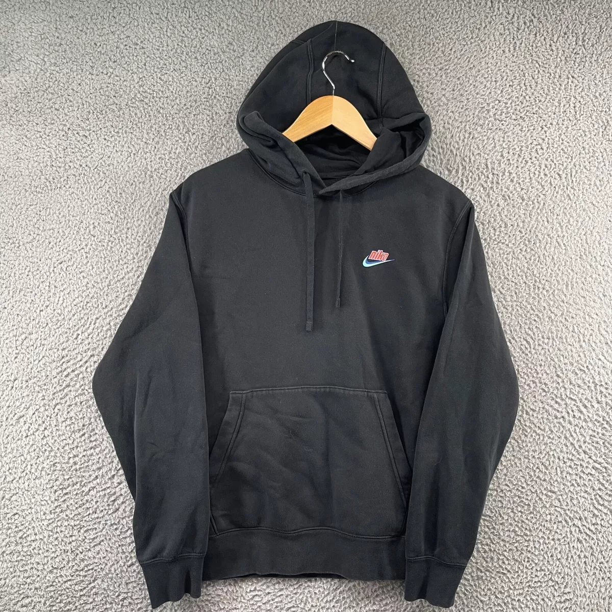 Black nike hoodie with red cheap tick