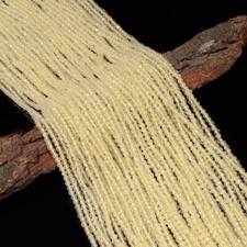 2 Strand Lemon Quartz Tiny Micro Faceted Round Gemstone Loose Beads 12