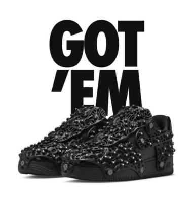 Size 10.5 - Swarovski x Nike Air Force 1 LXX Black W for sale