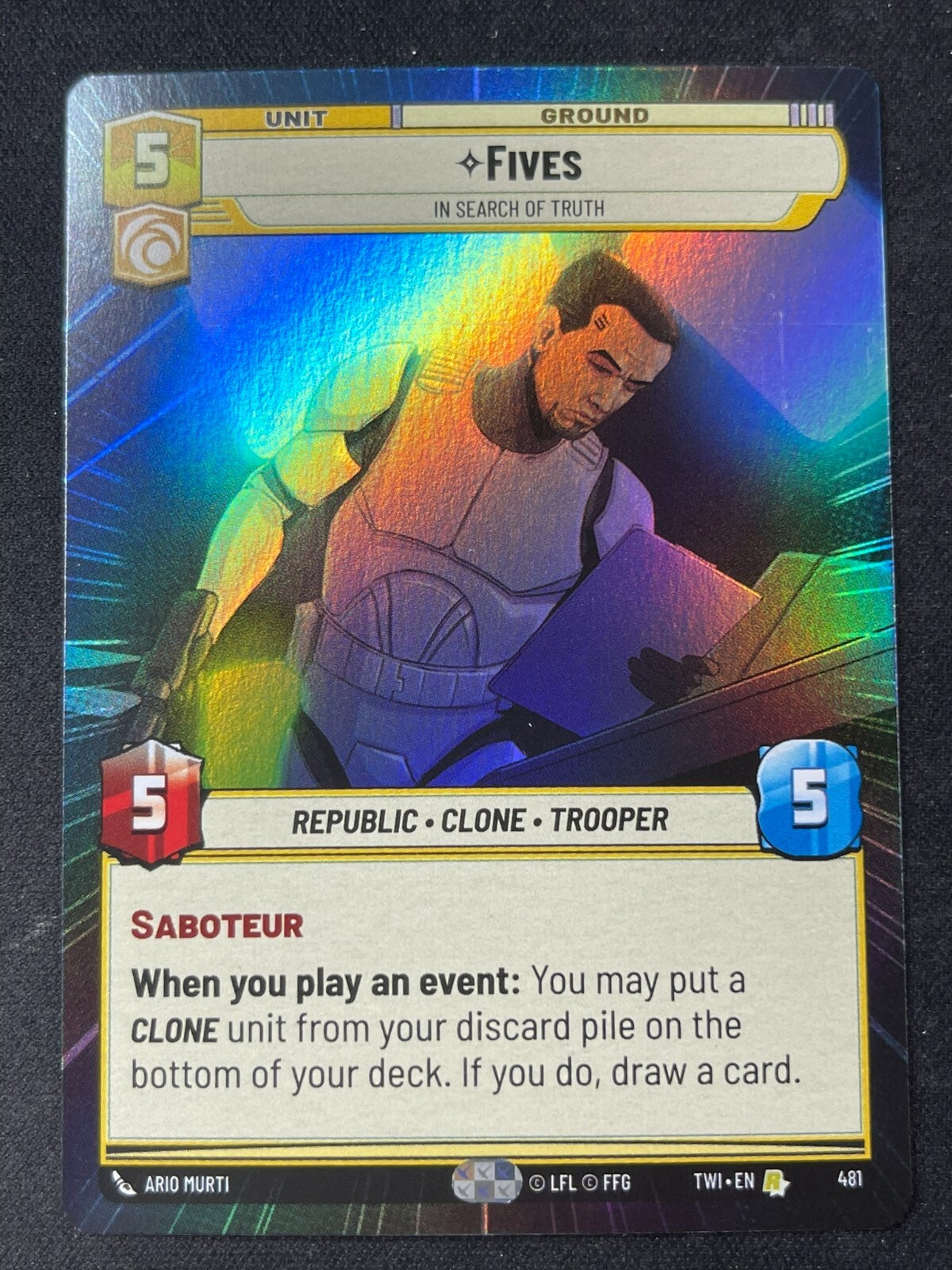 Star Wars Unlimited, Twilight of the Republic - Fives Hyperspace Foil