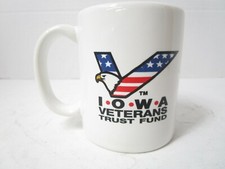 Vintage Iowa Lottery Veterans Trust Fund Coffee Mug Made in USA Ceramic