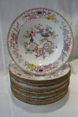 Antique Minton J. McD & S. Co Chinese Tree Shallow Bowl