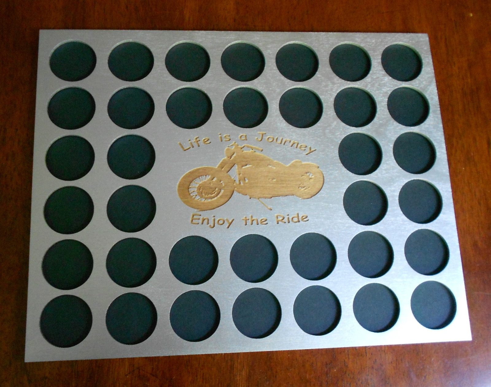 36 Silver Motorcycle Poker Chip Display Frame Insert Fits Harley