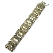 SUPER Bracciale Argento 800 Stile Egiziano Marca Maestro Egypt Link Bracelet