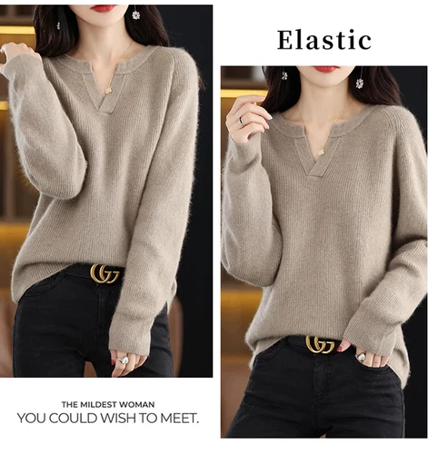 Suéter para mujer 100 % cachemir puro manga larga  - Imagen 22 de 30