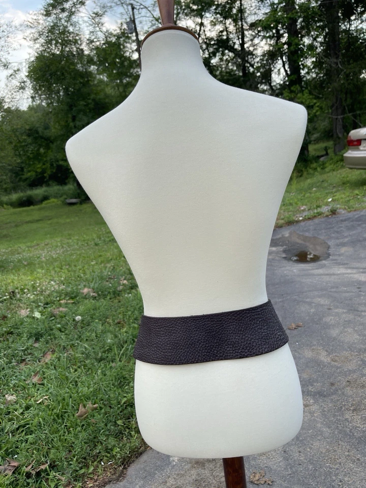 复古棕色 Frank & Eileen 皮革宽腰素色腰带。 30码 — 第 4/4 张图片