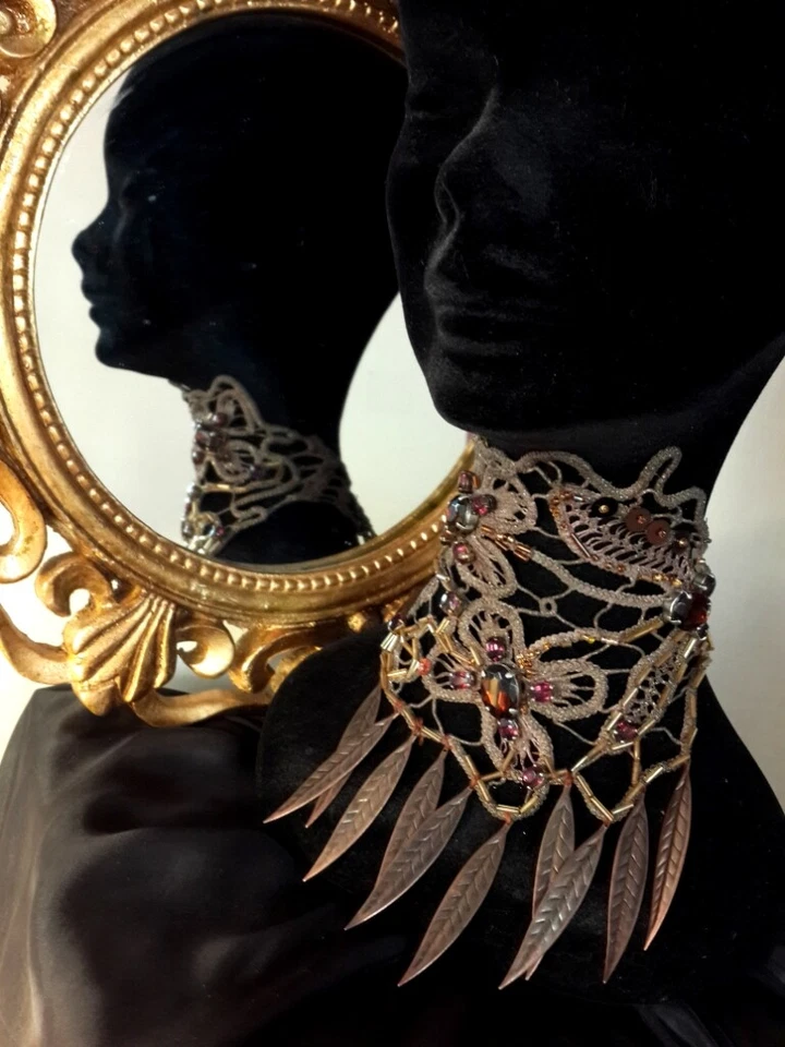 joyería bordada mujer joya retro collar collar gargantilla collar pedrería Foto 3 de 4