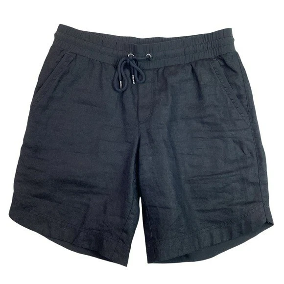 ATHLETA Linen Shorts Womans 4 Black Drawstring NWOT