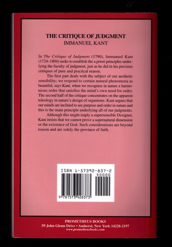 The Critique of Judgment Immanuel Kant 2000 Paperback J.H. Bernard Philosophy - Picture 2 of 2
