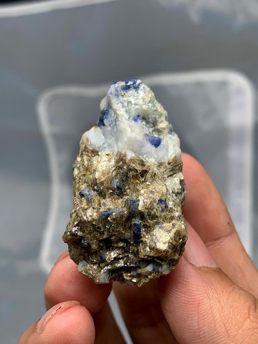53GM | Amazing Blue Sapphire Crystal w/Mica Corundom Specimen | Afghanistan - Picture 10 of 10