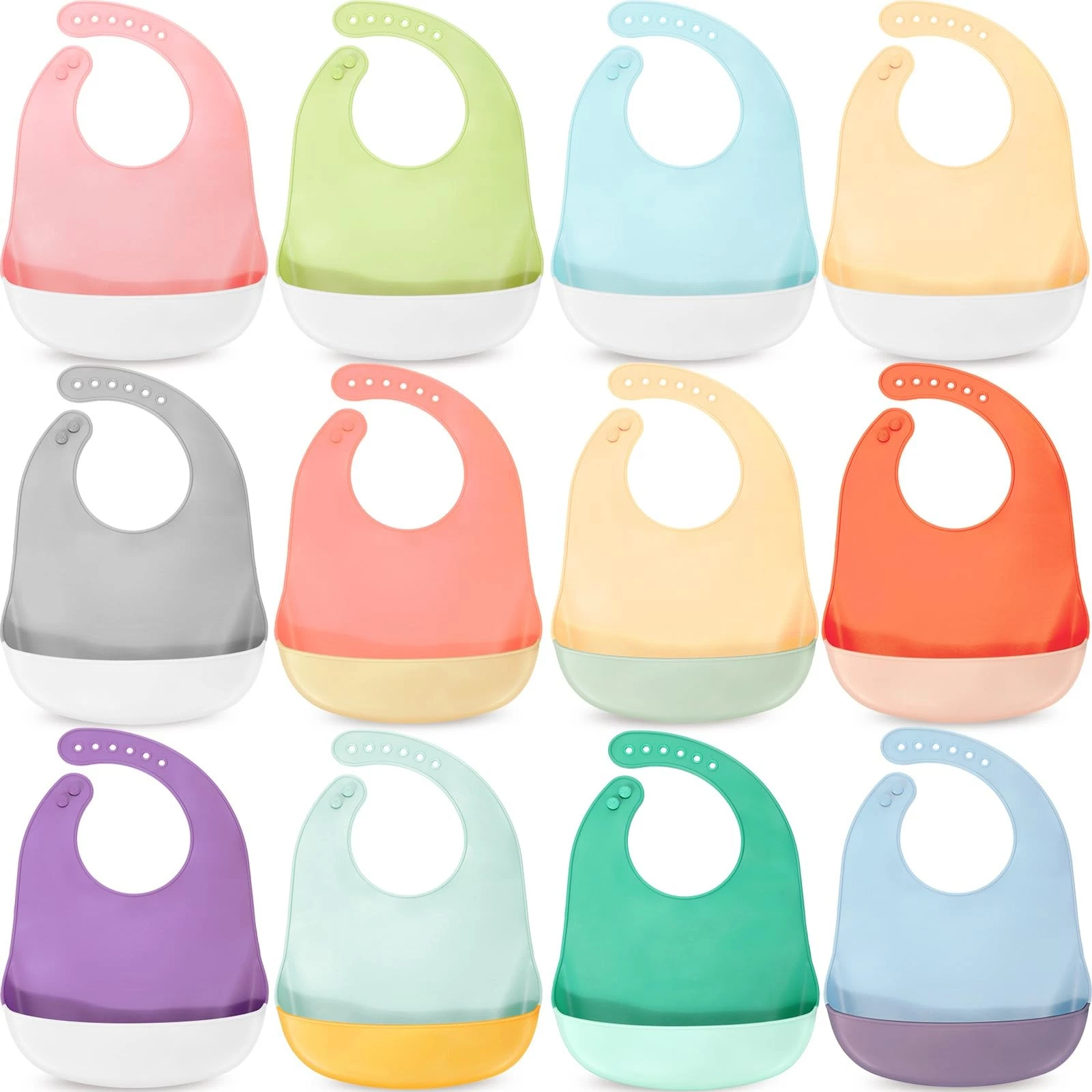 Silicone Bibs Waterproof Baby Feeding Unisex Toddler Eating Supplies for Kid