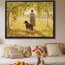 Bernese Mountain Dog Oil Painting Canvas Print Rustic Living Room Decor Art
