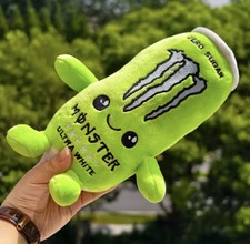 Monster Energy Peluche canette Ultra White "Zero Sugar" verte forme canette