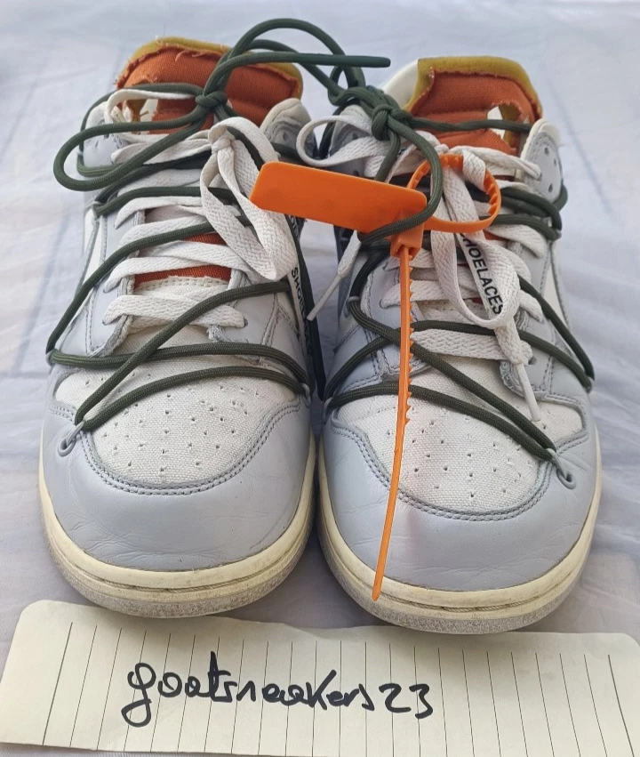 Off-White x Nike Dunk Low Lot 22/50 2021 EU 44 US 10 Très Bon État CheckCheck - Photo 1/4