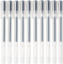 MUJI Gel Ink Ballpoint Pen Cap Type 10-Pieces Set, 0.38 mm Nib Size, Blue/Black