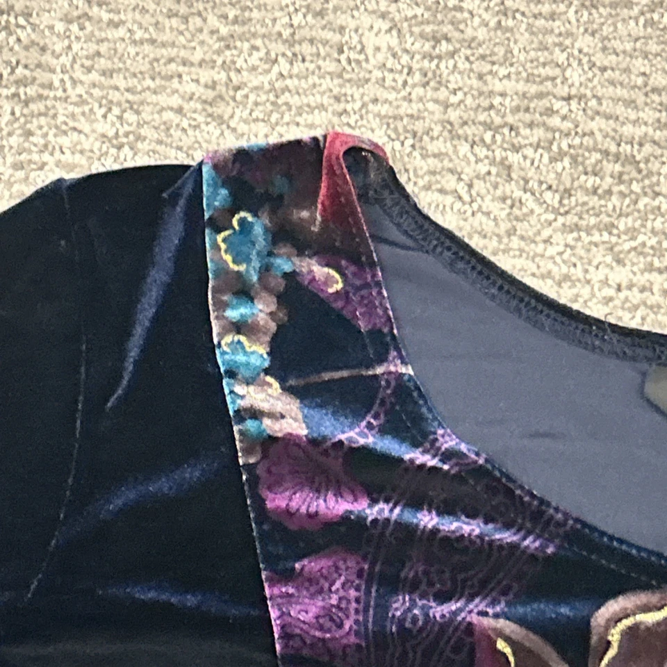 Sag Harbor бархатный топ женщин 1 X пейсли цветочный прихоти готики фея гранж фиолетовый - Изображение 3 из 4