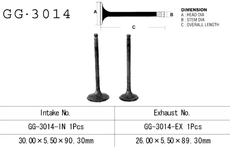Válvula de escape 1986-1988 Suzuki SP125 Dirt Bike Vesah - Imagem 2 de 3