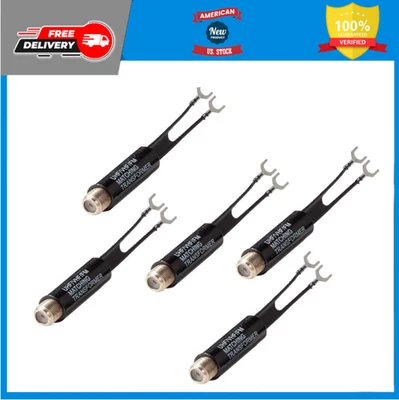 ACCESSONICO 5 Pack 75 Ohm to 300 Ohm UHF VHF FM Antenna Adapter Matching Transformer Convert