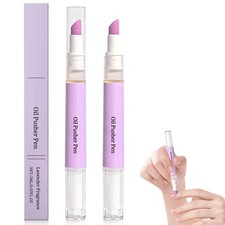 2Pcs 2 in 1 Cuticle Oil Pusher Pen, Nail Cuticle Pen Applicator, Cuticles Rem...