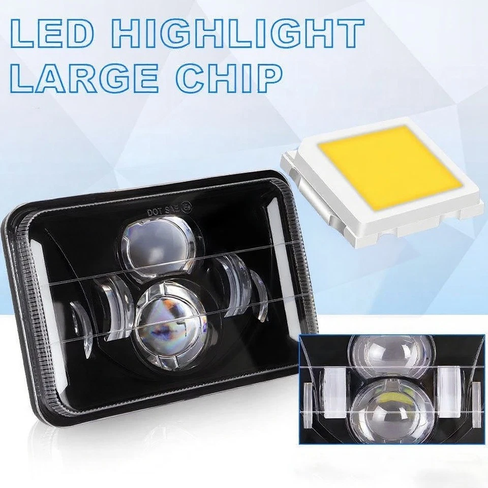 Faros LED 4x6 pulgadas haz alto y bajo aptos para Chevrolet T6500 T7500 1997-2009 T8500 Foto 3 de 4