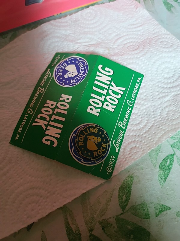 LATROBE BREWING CO. "ROLLING ROCK LAPEL PIN/SIGN" © 1988 PROMO COLLECTIBLE PIN