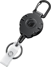 Retractable Keychain Heavy Duty Carabiner Badge Holder Tactical ID Badge Reel