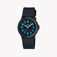 Casio Men s Black Analog Watch with Black Dial and Blue Accents - MQ-71-2BDF
