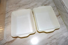Pyrex Set of 2 Primary Colors Yellow 503 Refrigerator Dishes 1.5 Quart - No Lids