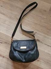 Marc by Marc Jacobs Classic Q Natasha Black Pebbled Leather Crossbody Bag