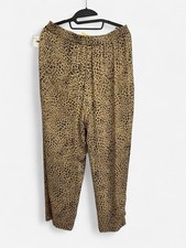 Women s Silk Reversible Palazzo Wide Leg Pants Fun Animal Prints Size 14