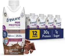 Ensure Max Protein Nutrition Shake, Milk Chocolate,11 fl oz, 12 Count