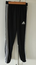 Adidas ClimaCool Black 3 Stripe Tracksuit Bottoms YXL 164cm