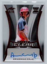 2020 Leaf Trinity Autographs Bronze #CA-AC2 Armando Cruz SN/40 Auto RC Rookie