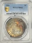 1886-P Morgan Dollar $1 PCGS MS62 Philadelphia Silver One 90% US Coin TONER!