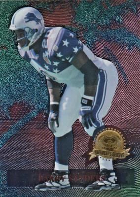 1996 Collector's Edge Tanned Rested And Ready Barry Sanders Gold #15 #/150